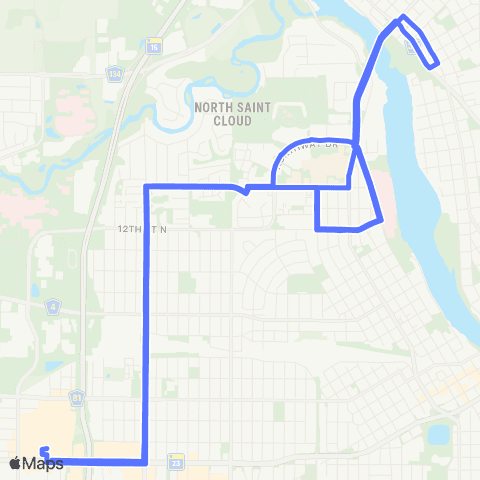 Metro Bus Route 33 map