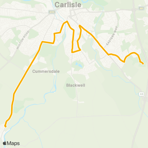 Stagecoach Cumbria and North Lancashire Caldew School Grounds - Carleton Clinic map