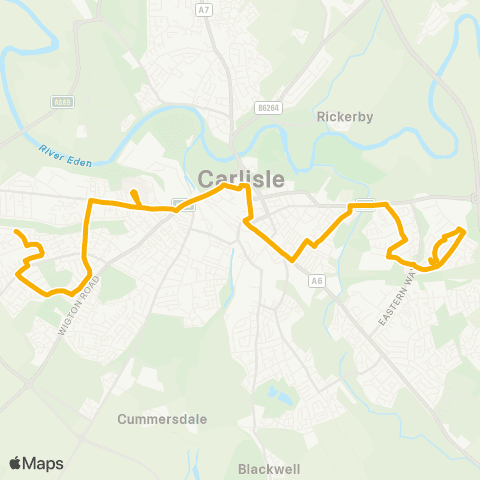 Stagecoach Cumbria and North Lancashire Carvoran Way - Durranhill Terminus map