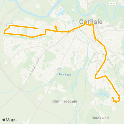 Stagecoach Cumbria and North Lancashire Belle Vue Terminus - Upperby Terminus map