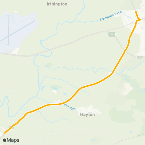 Stagecoach Cumbria and North Lancashire William Howard School - Crossroads map