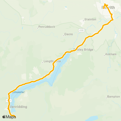 Stagecoach Cumbria and North Lancashire Patterdale Hotel - Rail Station map