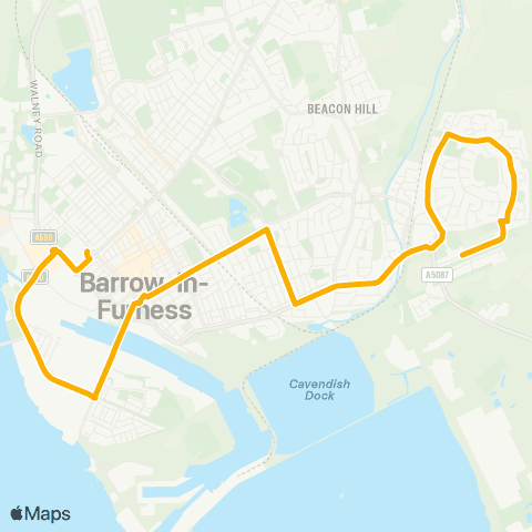 Stagecoach Cumbria and North Lancashire School - Tesco map