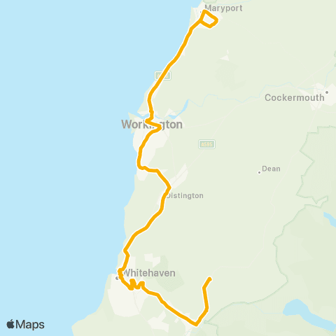 Stagecoach Cumbria and North Lancashire Trinity Baptist Church - Harras Villas map