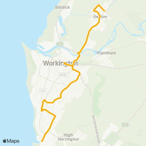 Stagecoach Cumbria and North Lancashire Hunters Drive - Victoria Square map
