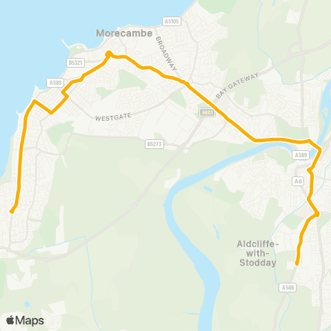 Stagecoach Cumbria and North Lancashire Ripley St Thomas Cehs - Towers map