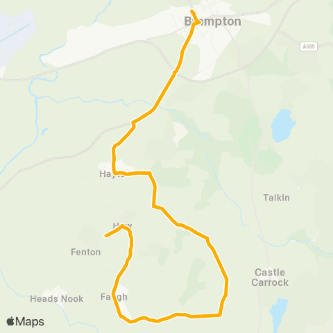 Stagecoach Cumbria and North Lancashire William Howard School - How Lane End map