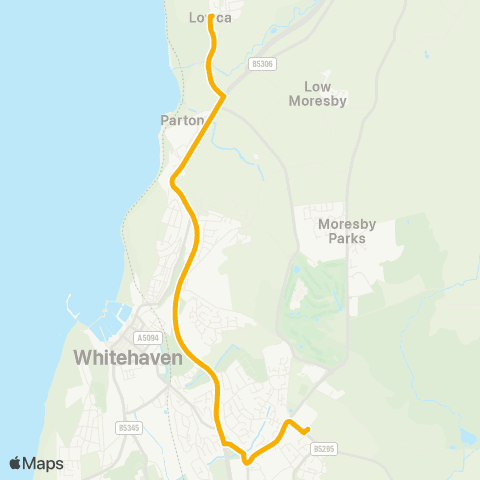 Stagecoach Cumbria and North Lancashire Briscoe Crescent - Whitehaven Academy Grounds map