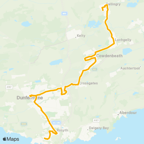 Stagecoach East Scotland Marshall Place - Hilton Road map