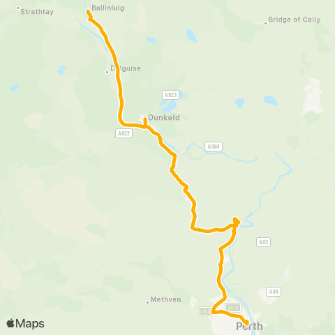 Stagecoach East Scotland Tulliemet Road End - Chapel Street map