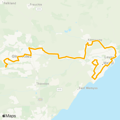 Stagecoach East Scotland Grieve Street - Huntly Drive map