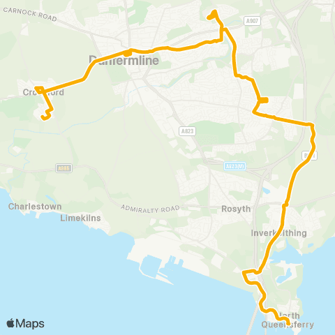Stagecoach East Scotland Battery Rd Turning Circle - Woodlands Dr map