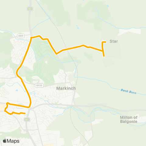 Stagecoach East Scotland Auchmuty High School - West End Dairy map