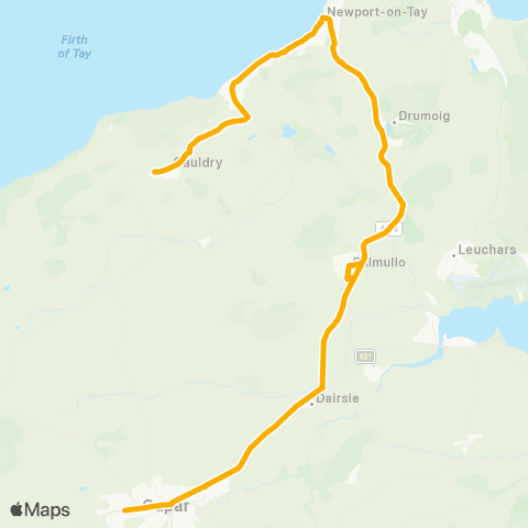Stagecoach East Scotland Bell Baxter HS - Balmerino PS map