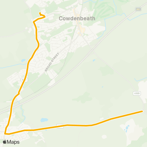 Stagecoach East Scotland Beath High School - Beverkae Roundabout map
