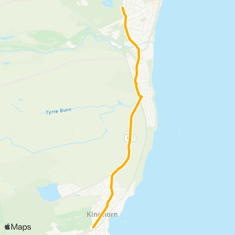 Stagecoach East Scotland Macduff Crescent - Balwearie High School map