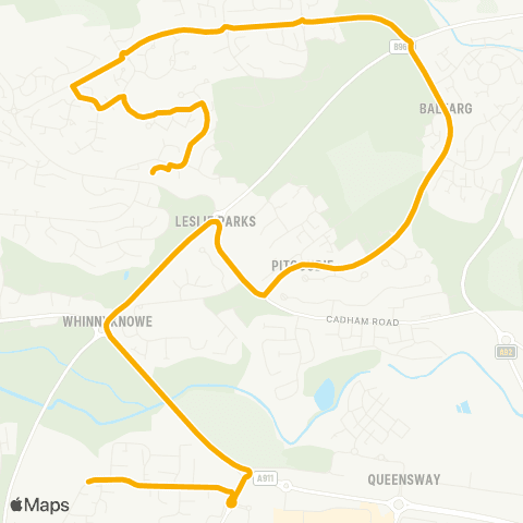 Stagecoach East Scotland Glenrothes High School - Ballingall Dr map