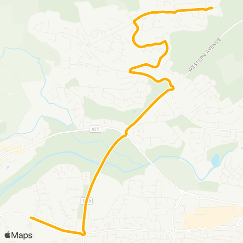 Stagecoach East Scotland Glenwood High School - Piper Drive map