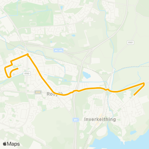 Stagecoach East Scotland High School - Camdean Lane map