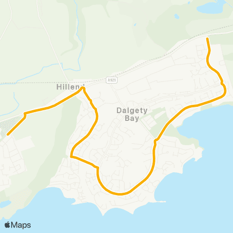 Stagecoach East Scotland Dalgety Church Yard - High School map