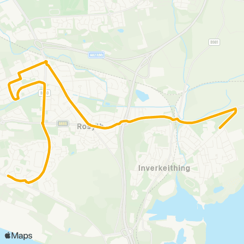 Stagecoach East Scotland High School - Hilton Road map