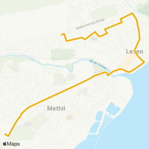 Stagecoach East Scotland Levenmouth Academy - Graham Crescent map