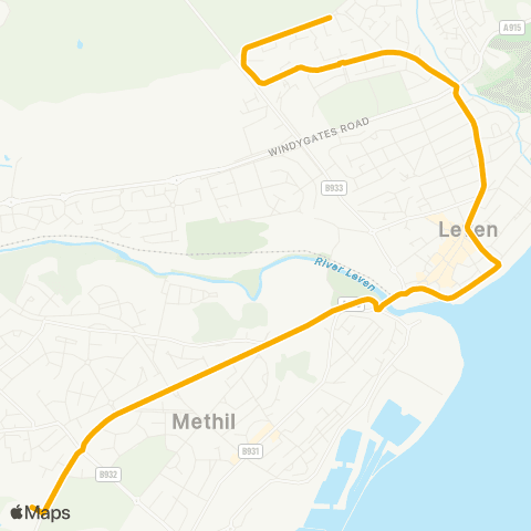 Stagecoach East Scotland Levenmouth Academy - Casan Turning Circle map