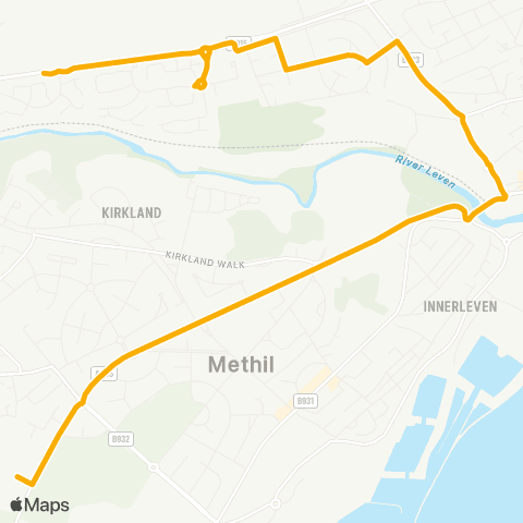 Stagecoach East Scotland Levenbank Drive - Levenmouth Academy map