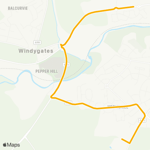 Stagecoach East Scotland Levenbank Drive - Levenmouth Academy map
