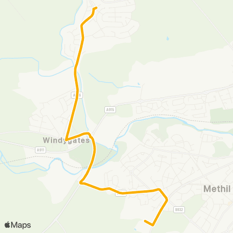 Stagecoach East Scotland Kennoway Shops - Levenmouth Academy map
