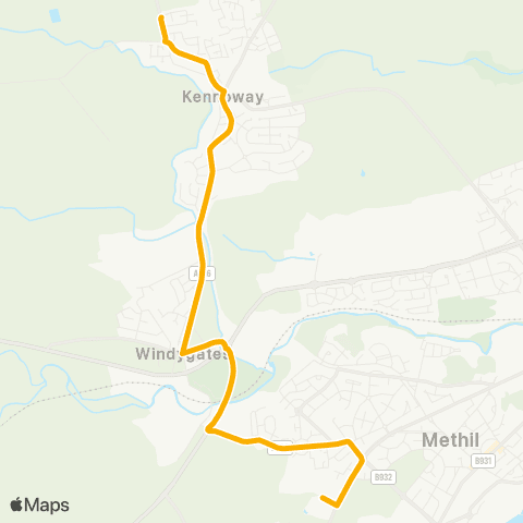 Stagecoach East Scotland Levenmouth Academy - Denhead Turning Circle map