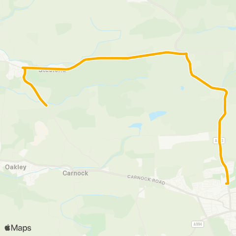 Stagecoach East Scotland Queen Anne HS - Cowstrandburn Earthworks map