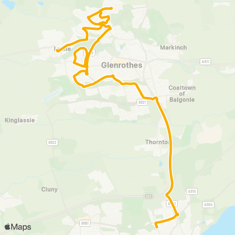 Stagecoach East Scotland St Andrews High School - Allan Street map