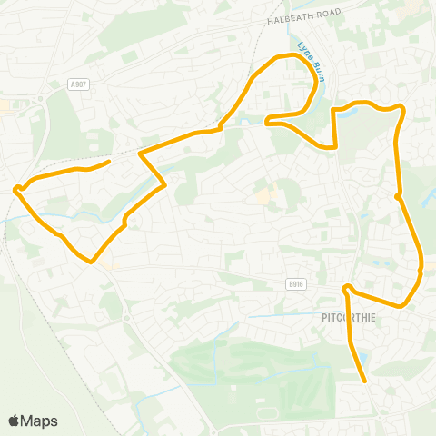 Stagecoach East Scotland The Heathery - St Margaret's PS map