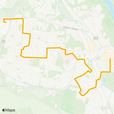 Stagecoach East Scotland Kinnoull Street - Dobbies Garden Centre map