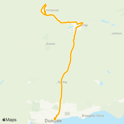 Stagecoach East Scotland Seagate Bus Station - Glamis Castle map