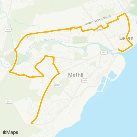 Stagecoach East Scotland Hillhead of Hedderwick - Montrose Academy map