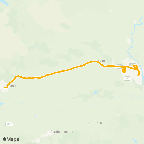Stagecoach East Scotland Smiddy Brae - Hill Street map