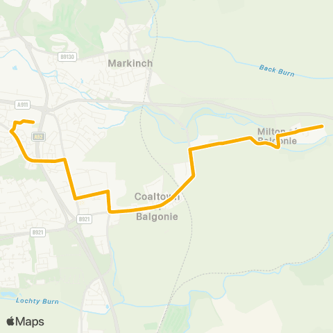 Stagecoach East Scotland Milton Primary School - Auchmuty HS map