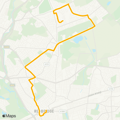 Stagecoach London Hainault Street - Amanda Close map