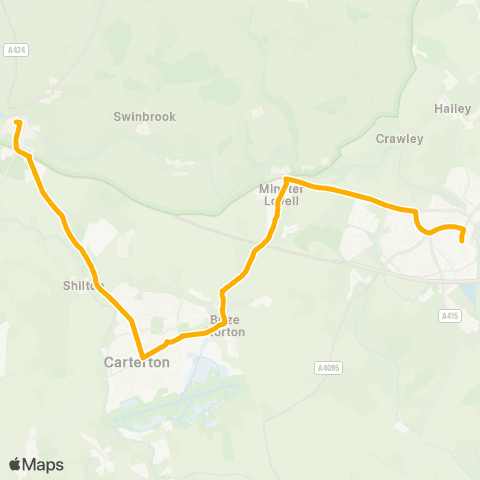 Stagecoach Oxfordshire Market Square - Burford Primary School map