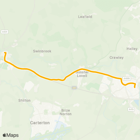 Stagecoach Oxfordshire Burford Primary School - Market Square map