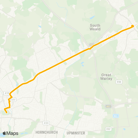 Stagecoach London Queens Hospital - Sainsburys map