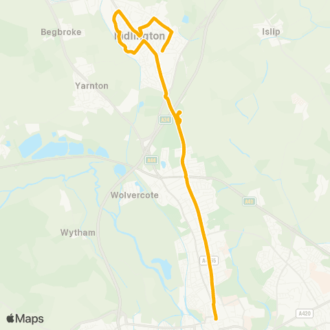 Stagecoach Oxfordshire Magdalen Street - Andersons Close map