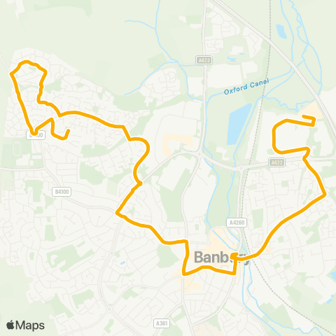 Stagecoach Oxfordshire Gateway Retail Park - Red Poll Close map
