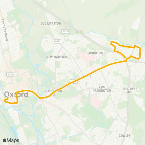 Stagecoach Oxfordshire Edgecombe Road - Westgate map