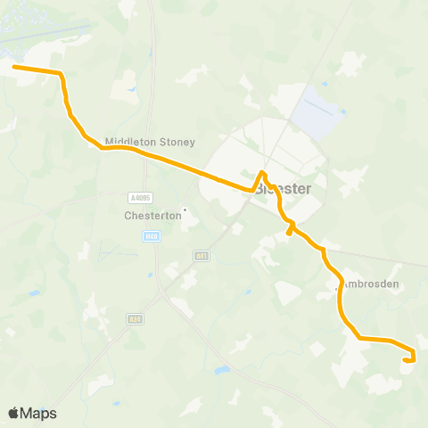 Stagecoach Oxfordshire Bullingdon Prison - Dacey Drive map