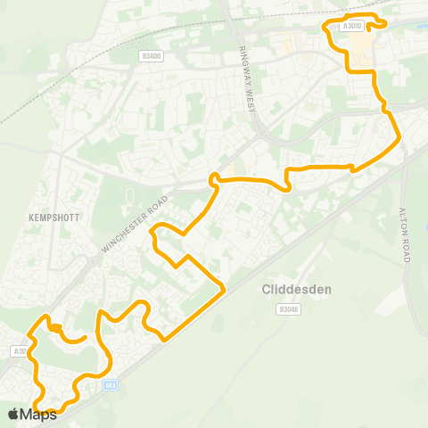 Stagecoach South Range Green - Fratton Way map