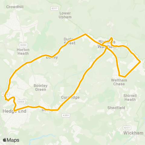 Stagecoach South Hedge End Superstores - Hedge End Superstores map