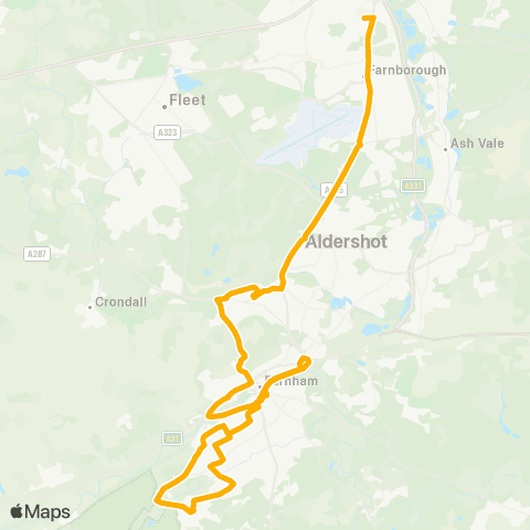 Stagecoach South Farnham Hospital N - Sixth Form College map